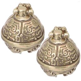 Party Supplies 2 Pcs Pattern Bell Small Bells For Crafts Key Fob Jewellery Making Brass