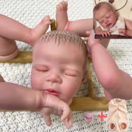 Clearance 16Inch Already Painted Reborn Doll Kit Zendric With Cloth Body and Eyelashes Newborn Mould DIY Handmade Doll Parts