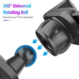 17/15/13mm Ball Head Air Vent Clip for Car Phone Holder Car Air Outlet Hook for Magnet Mobile Phone Bracket Gravity Phone Mount