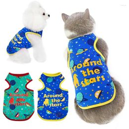 Dog Apparel Cute Printed Vest Summer Pets T-shirt Cotton Casual Clothing Comfortable Breathable Puppy Pullover Clothes Thin Cat Costumes