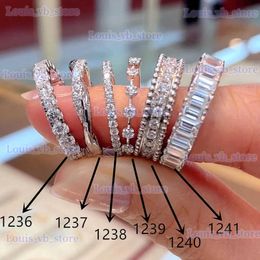 Band Rings Huitan Fashion Contracted Design Womens Ring with Brilliant White Cubic Zirconia Wedding Party Daily Wearable Statement Jewellery T240330