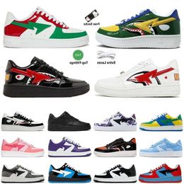 Sta Sk8 Shoes Mens Casual Shark Low Patent Leather Sstas Sneakers Brazil Camo Combo Pink Top Lows Panda Italy Outdoor Sports Platform Trainers