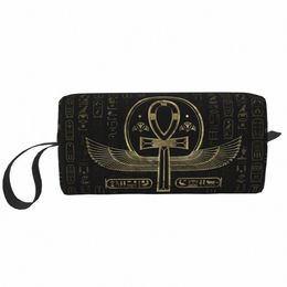 travel Egyptian Cross Toiletry Bag Portable Hieroglyphs Cosmetic Makeup Organiser Women Beauty Storage Dopp Kit Case X55g#