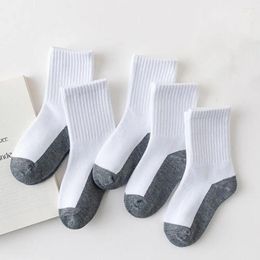 Men's Socks 1 Pair Grey Black Sole Children White Baby Hosiery Absorbing Sweat Sport Cloth Accessories Solid Color