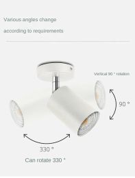 LED Ceiling Light for Surface Mounted Living Room Kitchen Track Fixture Bedroom Restaurant Bar Decor Black Lamp Angle Adjustable
