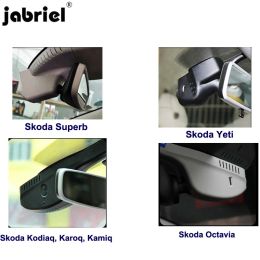 Jabriel 1080P Dash Cam 24H Car DVR Video Recorder Camera for Skoda Kodiaq Octavia A7 A5 Rapid Fabia Superb Karoq Yeti Dash Cam