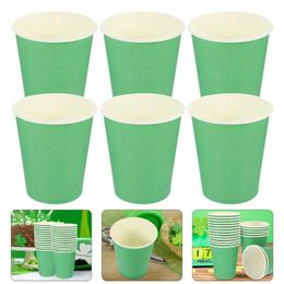 Disposable Cups Straws St Patricks Day Tableware Green Paper Cup Water Food-grade Beverage