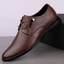 Casual Shoes Business Man Oxford Genuine Leather Mens Formal Dress High Quality Classic Rubber Male Wedding Footwear