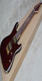 Red brown electric guitar with clouds maple veneerRosewood fingerboardWhite bindingGolden harrdwareCan be customized9543486