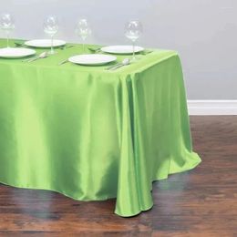 Table Cloth Upscale El Banquet And Wedding Scene Solid Color Rectangle Smooth Satin Fabric Colored Ding