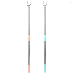 Hangers 2 Pcs Heavy Duty Clothes Rack Pole Rod Reaching Rods Household Retractable Clothesline