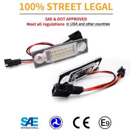 2Pcs Canbus LED Number License Plate Lights Lamps For VW Sharan MK1 Ford Galaxy Seat Alhambra 7M8 7V9 WGR White OEM#7M3943021