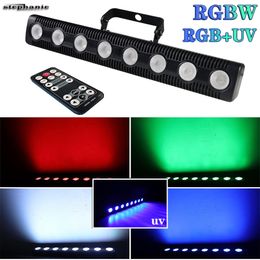 8X12W UV Sound party Lights Music Strobe LED Par Light DJ Disco Lights RGBW UV DMX512 Wash Lamp Stage DJ Equipment Wedding Xmas