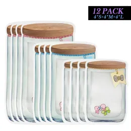 Storage Bags Sealing Mason Jar Portable Plastic Food Container Snack Cookies Nuts Bag Fresh Kitchen