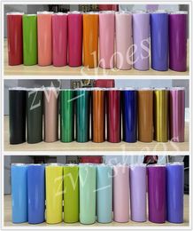 30 Colour SEA 20oz Seamless Skinny Tumblers with Lid Straw 20ounce Stainless Steel Straight Cups Double Walled Insulated Slim Water7530497