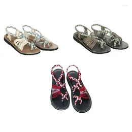 Sandals Bohemian Fashion Gladiator Female Flat Rome Style Cross Tied Shoes Beach Ladies Sky