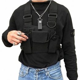 black Hip Hop Streetwear Military Chest Rig Bag For Men Functial Waist Packs Adjustable Pockets Waistcoat fi Chest Bags n6cf#