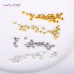 2/2.5/3mm Brass 18K Gold Plated Ball Crimp Beads,Stopper For Beads,Stopper End Beads DIY Jewellery Making Wholesale