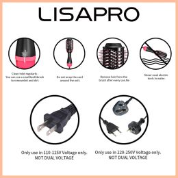 Lisapro Hot Air Brush One-Ste-hårtorkvolumizer 1000W Blow Dryer Soft Touch Pink Styler Gifthair Curler Straightener