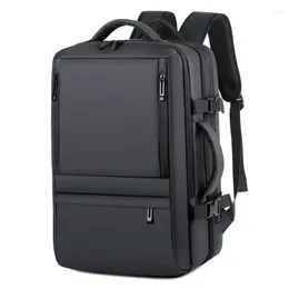 Backpack Men's Extensible Business Travel Multi-functional With USB Port Large-capacity Waterproof 17 Inch Laptop Bag