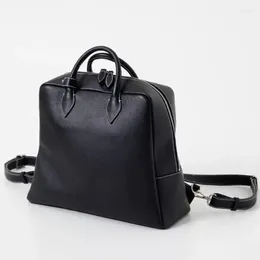 School Bags Large Capacity Mochilas Mujer Laptop Backpack Genuine Leather Korean Fashion Bolsas Feminina Niche Commuter Bolsos