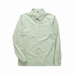 light Green Cott Japanese Girl School Dr Top Women & Men Large-Size XS-5XL School Uniforms Lg Sleeve Shirt Work Uniform y1VS#