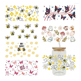 Window Stickers Butterfly Bee UV Transfer Sticker For Wraps Cup DIY Waterproof Custom Decals High Temperature Resistance D7708