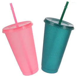 Wine Glasses 2 Pcs Flash Cup With Straw Cover Toddler Tumbler Kids Cups Lids Plastic Beverage