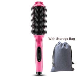 Hair 2 in 1 Comb Straightener Wet Dry Straightening Curler Brush Fast Heat Styling Tool 240315