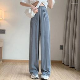 Women's Pants Harajuku For Womens Korean Chiffon High Waist Elegant Elastic Gym Leggings Summer Clothes Streetwear