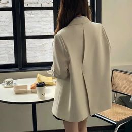 Fat MM Large Size 150kg Lapel Collar Womens Suit Jacket Spring and Autumn Loose Korean Style Back Slit Casual Suit Blazer 240320