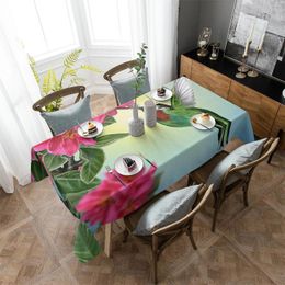 Table Cloth Flower Hummingbird Tablecloths For Dining Waterproof Rectangular Cover Kitchen Living Room