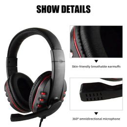 Headphones 3.5mm Wired Gaming Headset Earphones Music For PS4 4 Game PC Chat computer With Microphone