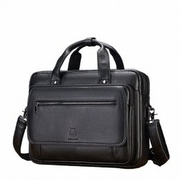 schlatum Genuine Leather Briefcases Hard For Men 16 Inch Office Bussin Computer Bag Luxury Vintage Handbags a9nc#