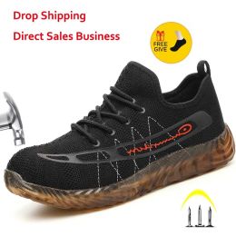Boots Vip Drop Shipping Men's and Women Outdoor Steel Toe Anti Smashing Work Shoes Men Puncture Proof Safety Boots Sneakers Shoes
