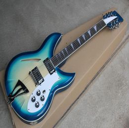 Factory Custom semihollow Blue Sunburst Electric Guitar with 12 StringsChrome HardwareHHH PickupsCan be Customized4789119