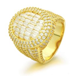 DE Stylish Fine Jewellery Chic Egg Shape Fashion Sterling Sier Multi-Layer D Colour Baguette Moissanite Cuban Ring
