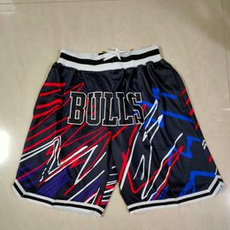 MensChicagoBullsshorts Basketball Retro Mesh Embroidered Casual Athletic Gym Team Shorts Black5