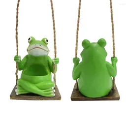 Vases Indoor Hanging Pot Weather-proof Swing Frog Flowerpot For Outdoor Use Resin Figurine Planter Home Balcony Garden