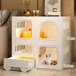 Cat Carriers Villa House Nest With Litter Box Integrated Home Indoor Pet Carrier Fence Cabinet Tree Cage Outdoor