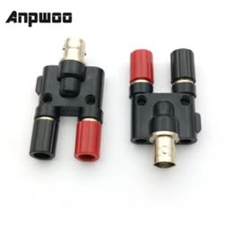 ANPWOO 500pcs COPPER BNC Female to Twin 4mm Banana Jack Female Coaxial Adapter