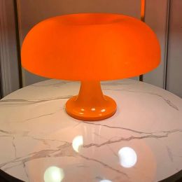 Danish Modern Minimalist Mushroom Table Lamp for Hotel Bedroom Bedside Living Room Decorative Desk Lights With 4 Bulbs