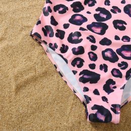 Summer Mom Mum Baby Women Girls Beachwear Leopard Swimsuits Mother Daughter Matching Swimwear Family Look Mommy and Me Clothes