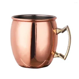Cups Saucers Hammered Moscow Mule Copper Plated Mugs Stainless Steel Drum Type Beer Drinkware