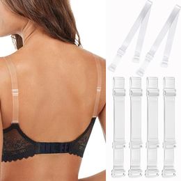 10Pc Women Bra Shoulder Strap Silicone Non-Slip Adjustable Bra Straps Elastic Plastic Transparent Invisible Intimate Accessories