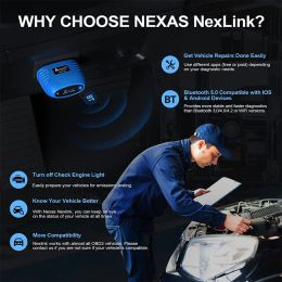 NEXAS NexLink Bluetooth 5.0 OBD2 EOBD Diagnostic Scanner for iOS Android Windows Fault Code Reader Diagnostic Scan Tool