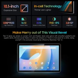 Blackview Tab 12 Tablet 10.1 Inch 1200*1920 Unisoc SC9863A Octa Core 4GB 64GB 6580mAh 13MP Camera Ultra Thin Portable PC