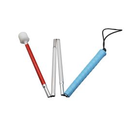 Sticks 80cm / 90cm / 100cm Aluminium Mobility Folding White Cane for the Blind, Folds Down 4 Sections,for Children, Blue Handle 4XBLU