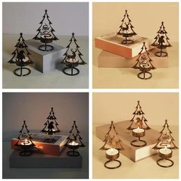 Candle Holders Holder Christmas Candlestick Tree With Art Base Heat-resistant Desktop Decoration Iron Stable V5O7