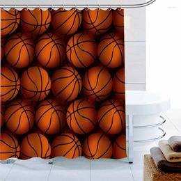 Shower Curtains Basketball Curtain Polyester Fabric High Defintion Print Bathroom Waterproof 12 Hook Bath